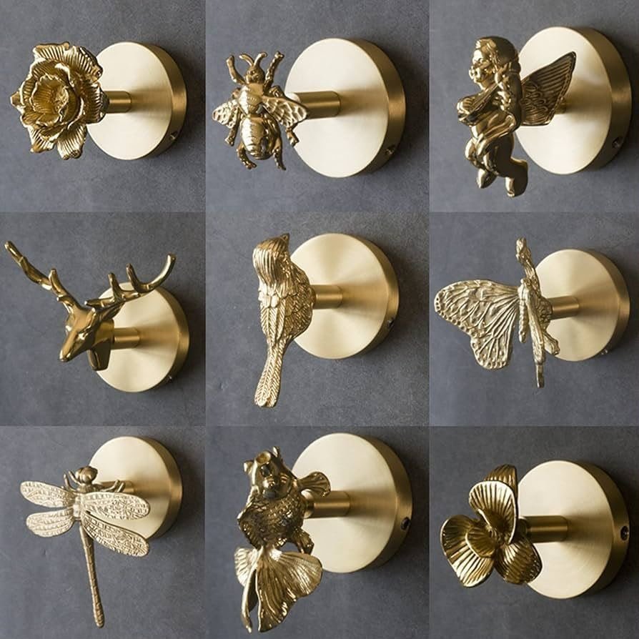 Solid brass double wall hook